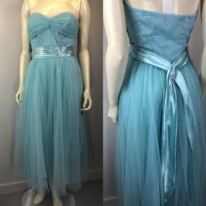 1950s Fred Perlberg Party Dress Turquoise Medium
